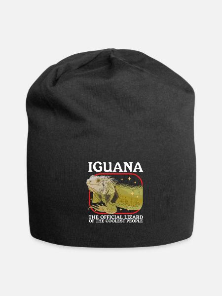 Iguana Lizard Of The Coolest Iguanas - Jersey Beanie - black - Front