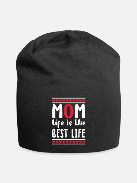 Mom life is the best life - Jersey Beanie - black - Front