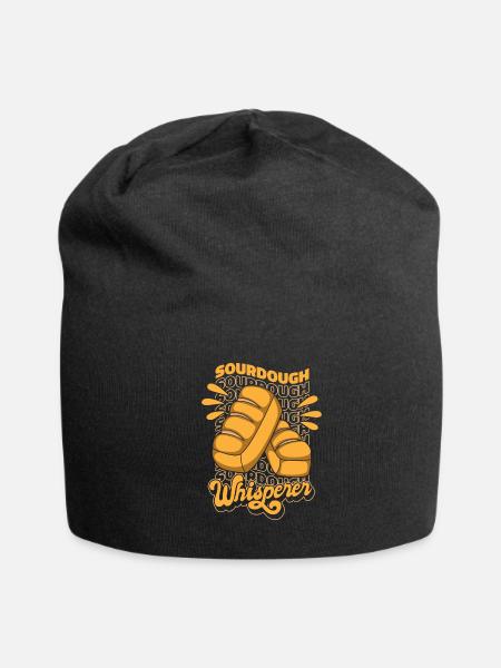 Sourdough Whisperer Bread Dough Bread Maker Bread - Jersey Beanie - black - Front