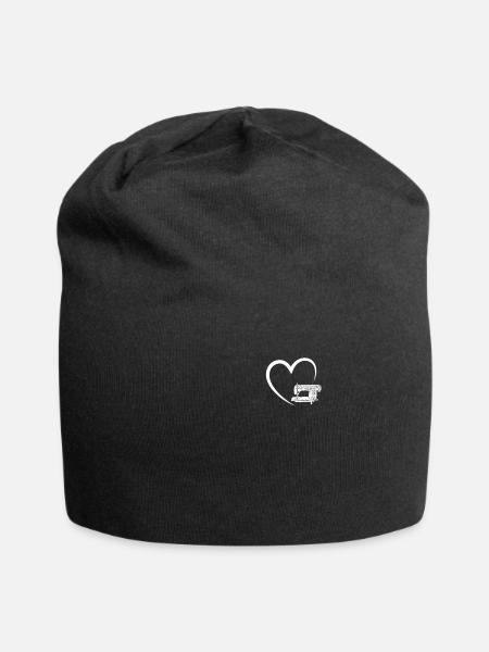 Sewing Heart sewing machine Sewing Lover - Jersey Beanie - black - Front