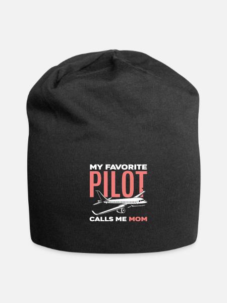 Pilots Mom Mom Pilot - Jersey Beanie - black - Front