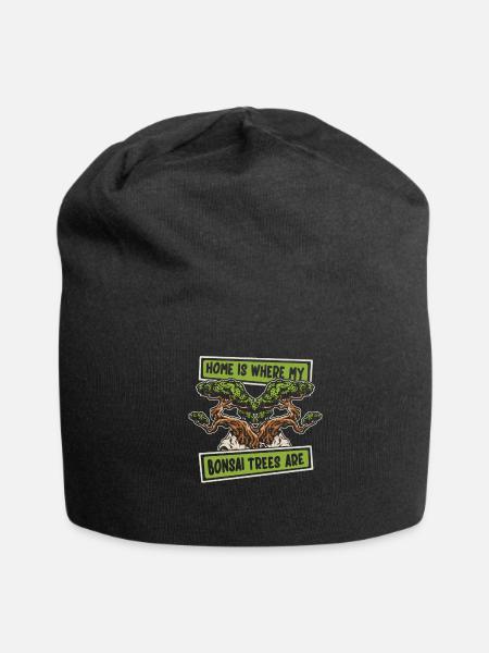 Home Is Where My Bonsai Trees Are Penjing Bonsai - Jersey Beanie - black - Front