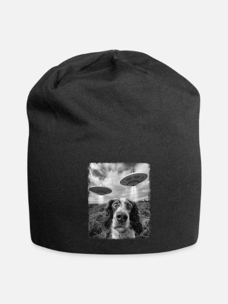 Springer Spaniel Dog UFO Alien Extraterrestrial Se - Jersey Beanie - black
