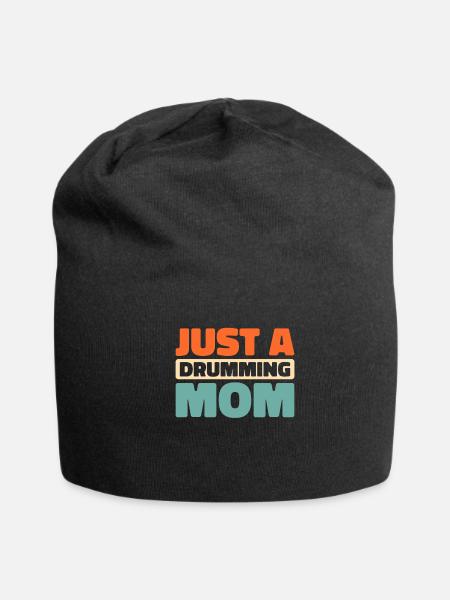 Drumming Drummer Just A Drumming Mom - Jersey Beanie - black - Front