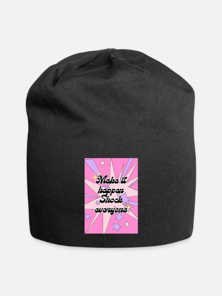 Blue Gradient Minimal Motivational Quotes Poster - Jersey Beanie - black - Front