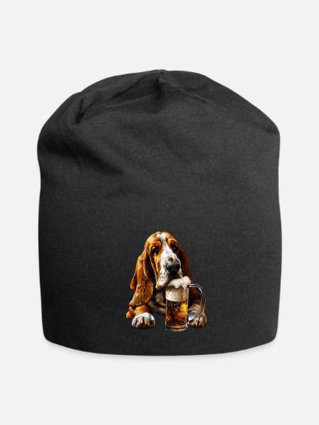 Basset Hound - Jersey Beanie - black - Front