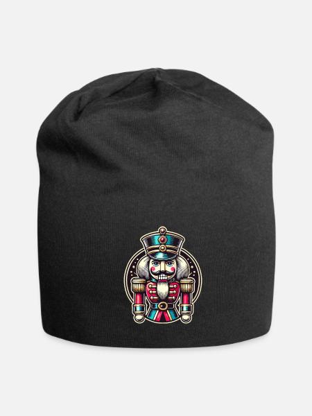 Traditional Nutcracker For Christmas - Jersey Beanie - black - Front