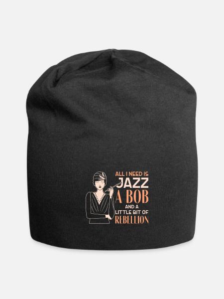 Roaring Twenties 1920s Art for a Flapper - Jersey Beanie - black - Front