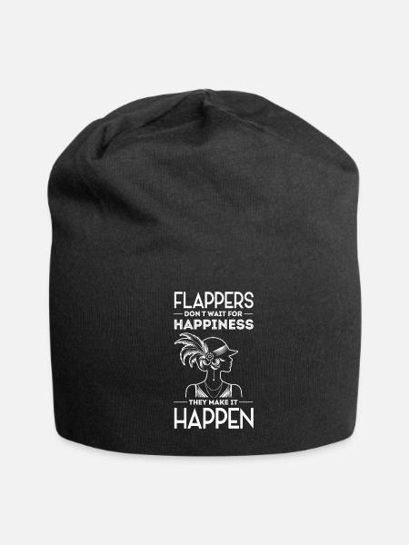 Roaring Twenties 1920s Art for a Flapper - Jersey Beanie - black - Front