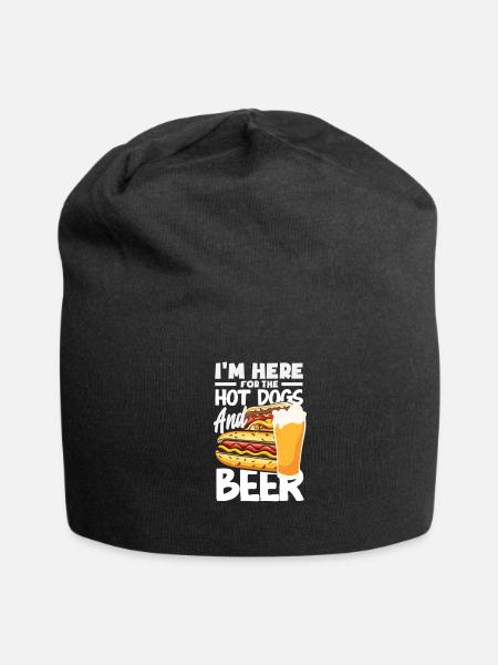 I'm Here For The Hot Dogs And Beer Fun - Jersey Beanie - black - Front