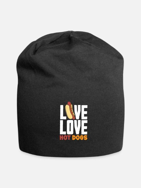 Live Love Hot Dogs Fun Style - Jersey Beanie - black - Front