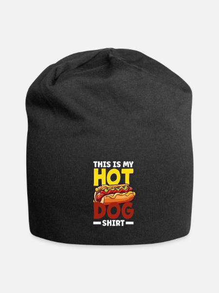This Is My Hot Dog Shirt Fun Design - Jersey Beanie - black - Front