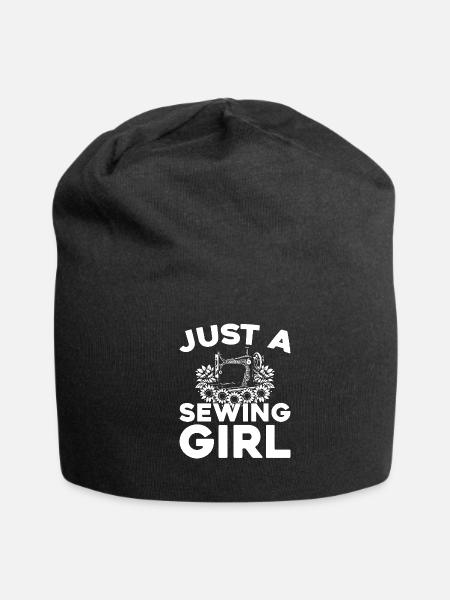 Sewing Just A Sewing Girl - Jersey Beanie - black - Front
