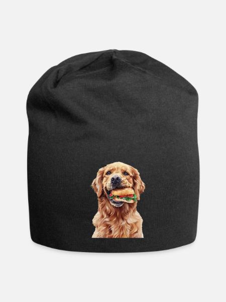Golden Retriever - Jersey Beanie - black