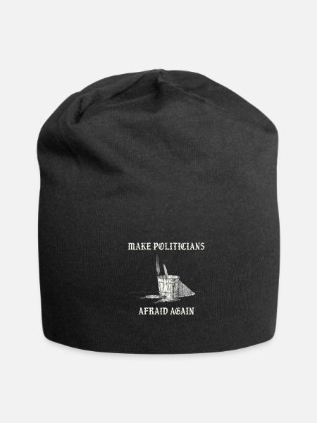 Make politicians afraid again vintage bucket fe - Jersey Beanie - black - Front