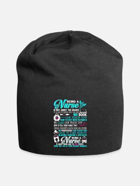Nurse Pride Bold Text Art - Jersey Beanie - black - Front
