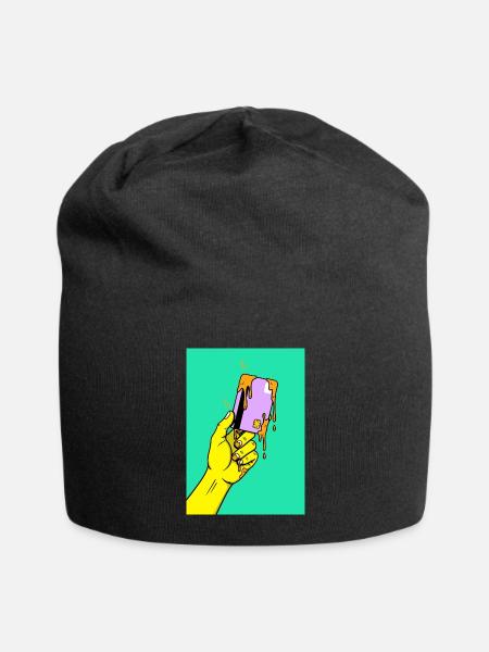 Melting Tech Pop Art Hand - Jersey Beanie - black - Front