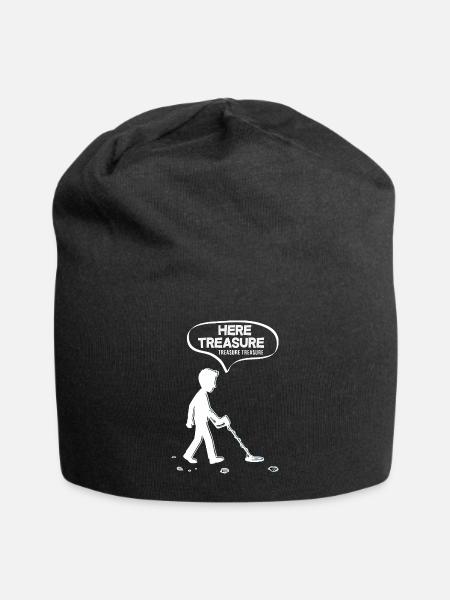 Here Treasure Funny Metal Detecting - Jersey Beanie - black - Front