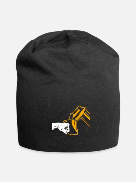 Excavator Friends Construction Site Lover - Jersey Beanie - black - Front