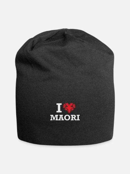 I Love Maori - Gift Idea - Jersey Beanie - black