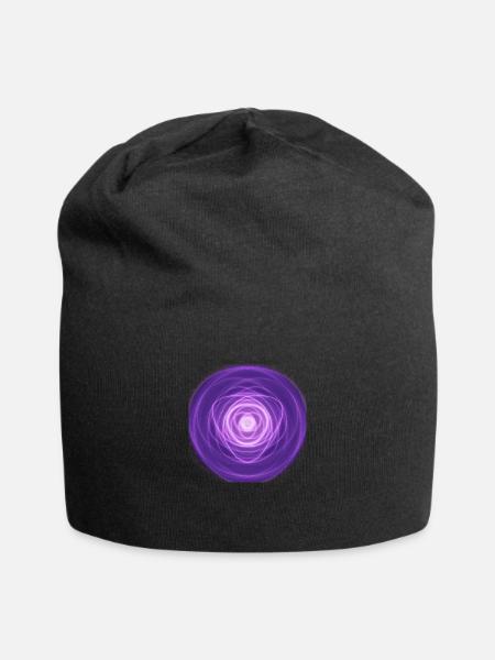 Purple Fractal Rose - Jersey Beanie - black - Front