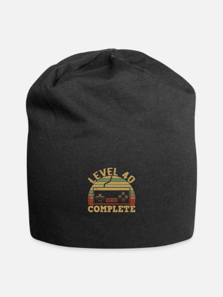 Level 40 - Jersey Beanie - black - Front