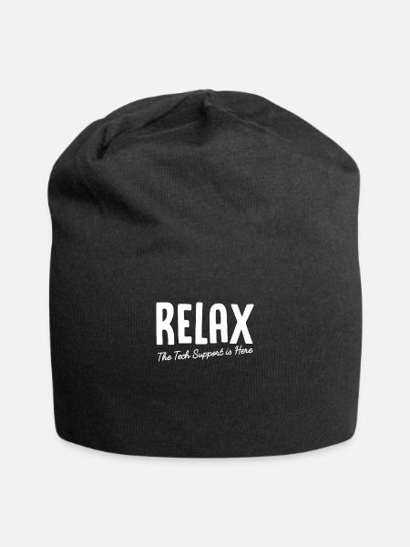 Relax The Tech Support is Here Computer IT Support - Jersey Beanie - black - Front