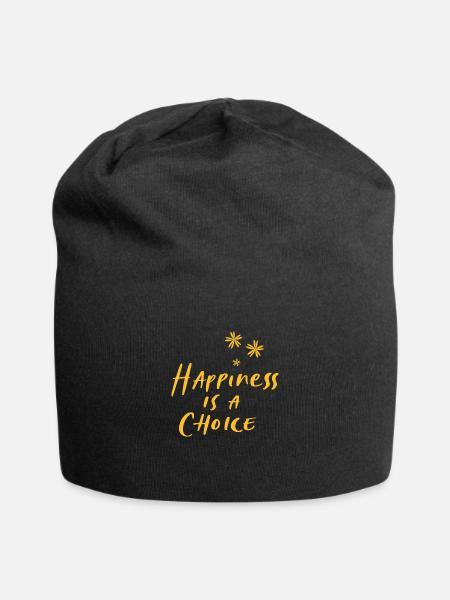 T shirt happiness is a choice - Jersey Beanie - black - Front
