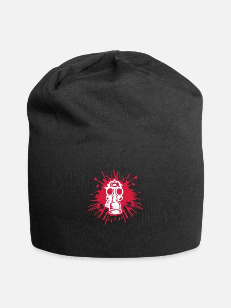color blob gas mask - Jersey Beanie - black - Front