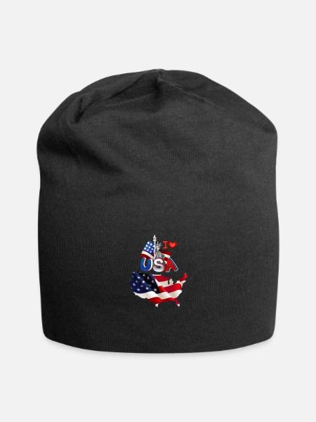 map of the usa , American map , USA map - Jersey Beanie - black - Front