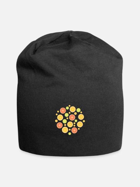 Orange Slice - Jersey Beanie - black - Front