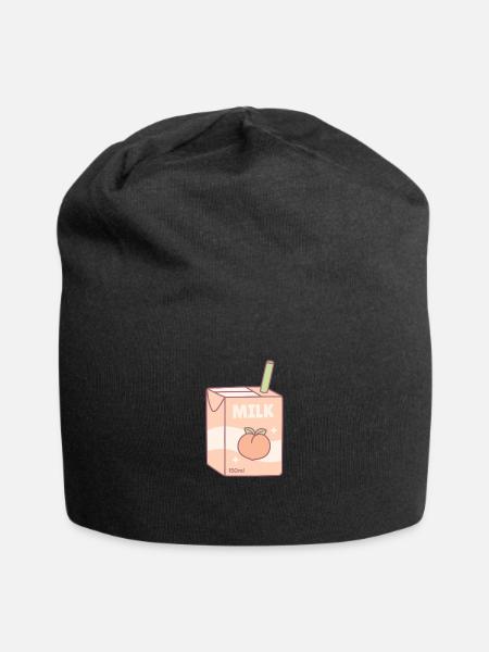 Cute Packet of Peach Milk - Jersey Beanie - black