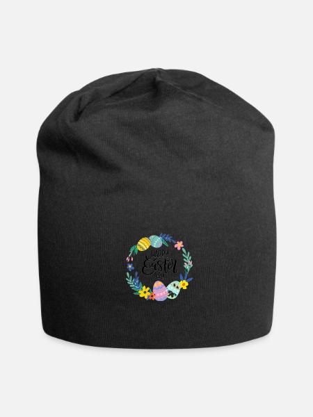 Happy easter day - Jersey Beanie - black