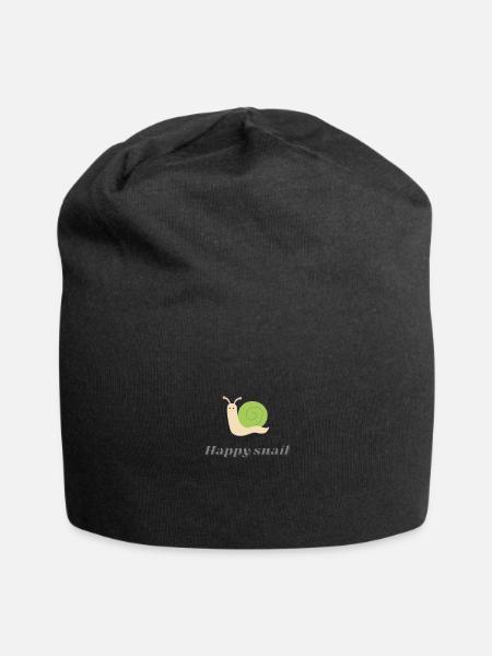 happy snail - Jersey Beanie - black