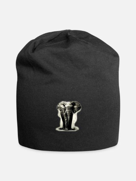 Gray elephant - Jersey Beanie - black - Front