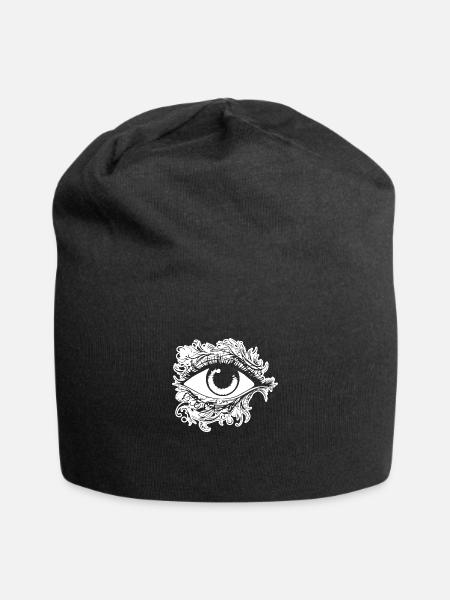 Eye Eyeball Eyebrows - Jersey Beanie - black - Front