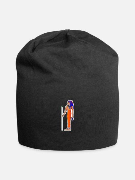 Egypt Symbol Goddess Isis Ancient Egyptian Gift - Jersey Beanie - black - Front
