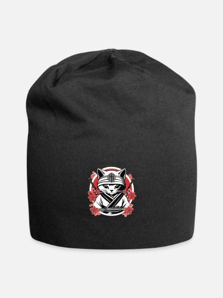 Adorable Ronin Kitty T-Shirt - Jersey Beanie - black - Front