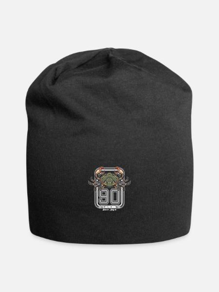 Cancer Born in 1990 Zodiac star sign horoscope Ast - Jersey Beanie - black - Front