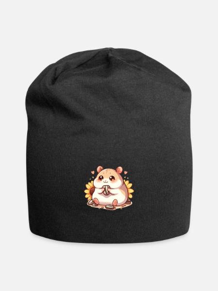 Sunflower Seeds & Hamsters - Jersey Beanie - black - Front