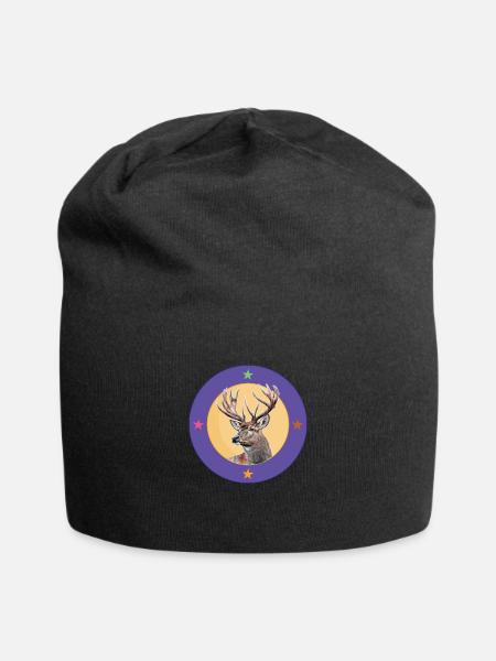 Deer Retro - Jersey Beanie - black - Front