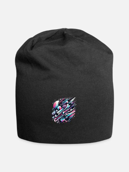 Retrofuturistic Voyage - Jersey Beanie - black