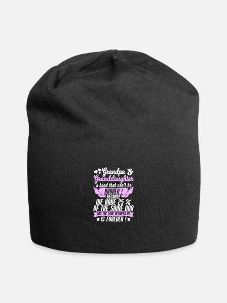 GRANPA AND GRANDDAUGHTER A BOND - Jersey Beanie - black - Front