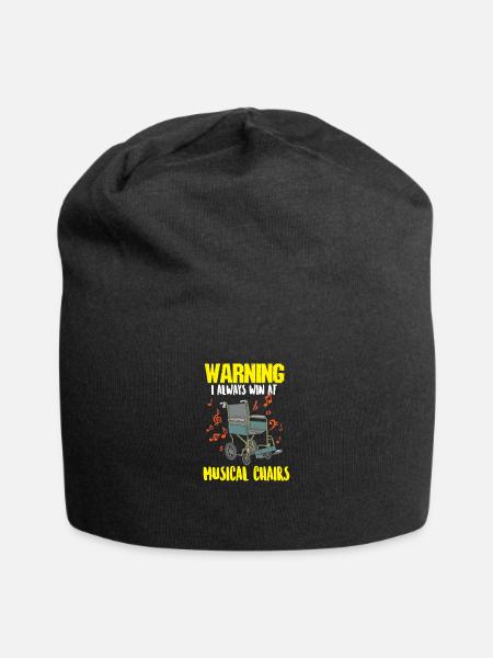 Wheelchair Humor Musical Chair - Jersey Beanie - black