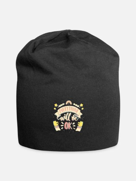 Everything will be ok - Jersey Beanie - black - Front