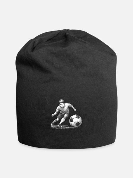 Precision Pass: Football Sketch - Jersey Beanie - black