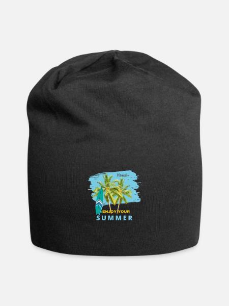 Aloha Summer Enjoy Your Hawaii Getaway - Jersey Beanie - black - Front