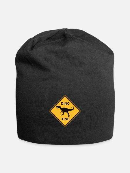 Dino Xing - Weird Road Sign - Jersey Beanie - black - Front