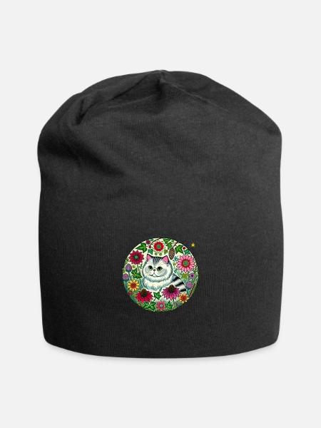 Silver Persian Cat - Jersey Beanie - black - Front