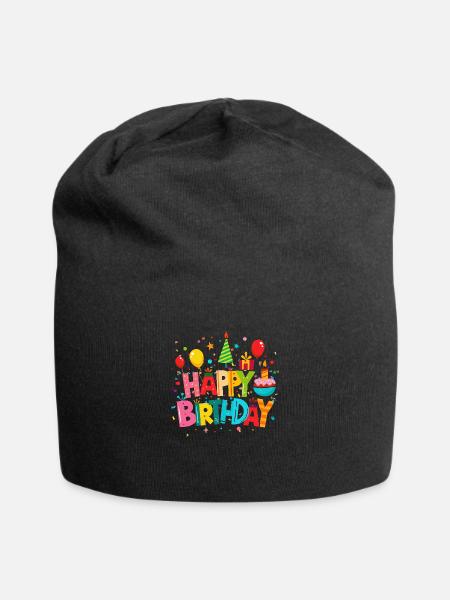 Birthday Gift - Jersey Beanie - black